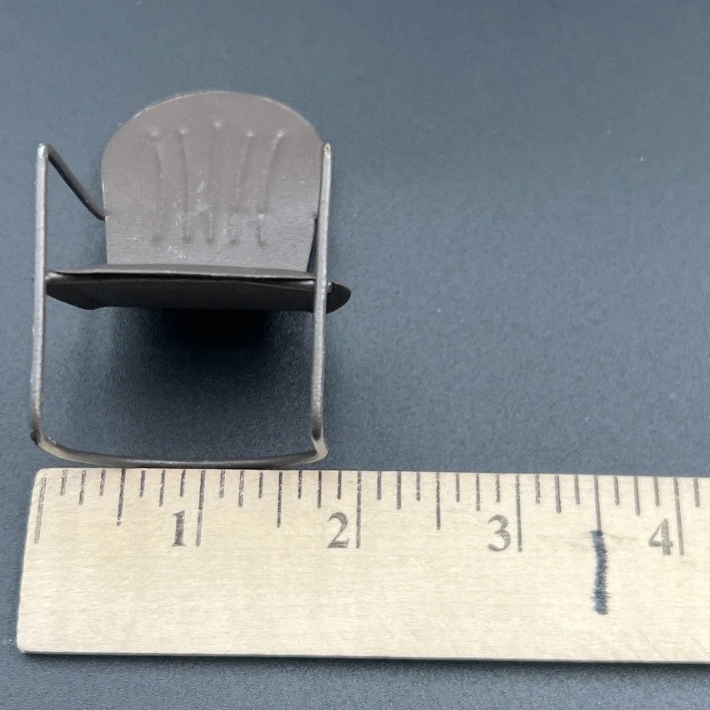 Fairy Garden Dollhouse Miniature Metal‎ Patio Chair Brown New